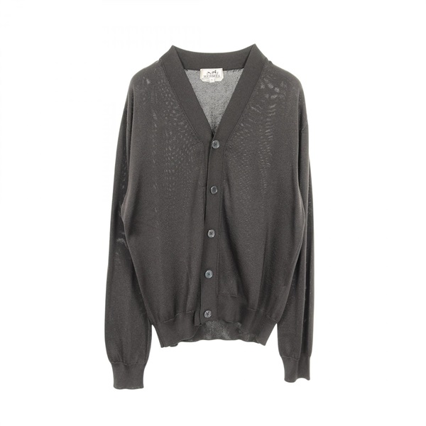 HERMES Cardigan tops knitwear silk Gray Used mens size M