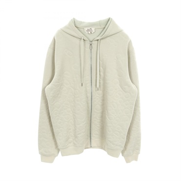 HERMES Chaine dAncre Hoodie Sweatshirt cotton Nylon Green Used mens size M