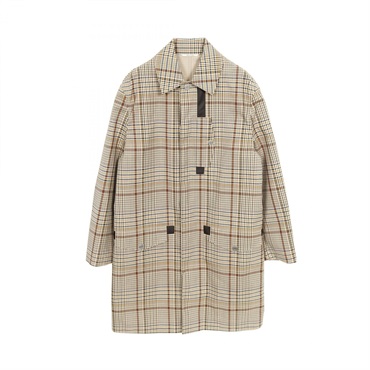 HERMES Serie button Soutien collar coat jacket wool cotton Beige size 46 mens