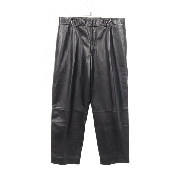 HERMES Pants leather cupra Black Used mens #42