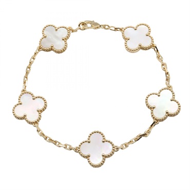 Van Cleef & Arpels Vintage Alhambra Bracelet 18KYG Gold Mother of pearl used