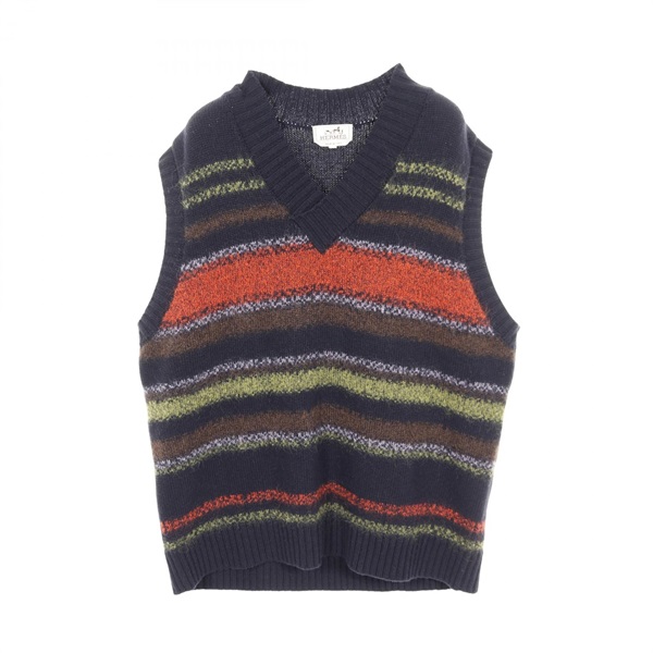 HERMES Vest sleeveless sweater waistcoat wool cashmere Moheya Used mens size L