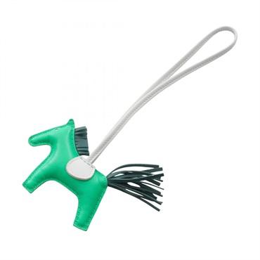 HERMES Rodeo PM bag charm Z Agneau milo Menthe Malachite Blue brume Used Women