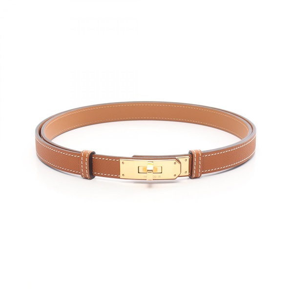 HERMES Kelly belt ceinture Y Epsom Gold Brown Used Women PGHW