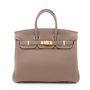 HERMES Birkin 25 Handbag W Togo leather Etoupe Grey Used Women GHW