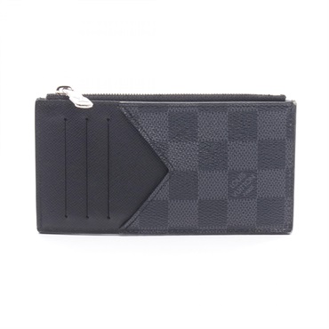 LOUIS VUITTON Coin Card Holder/Case N64038 Damier graphite leather Black Used LV