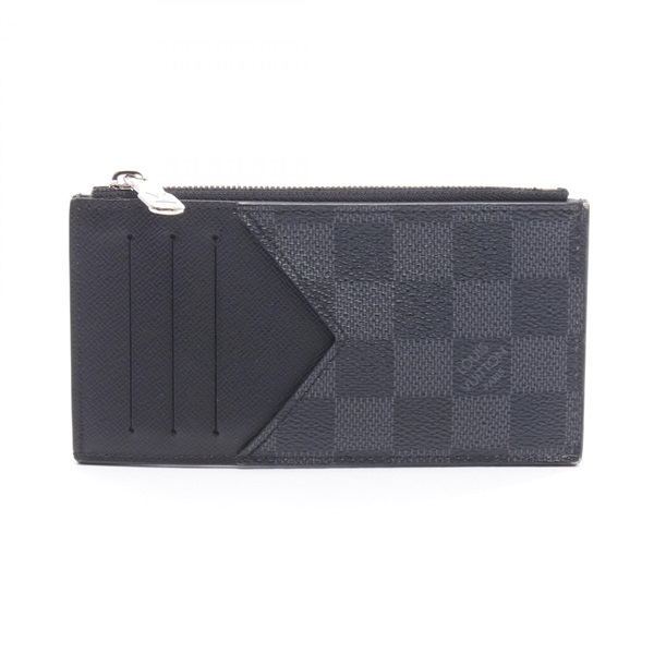 LOUIS VUITTON Coin Card Holder/Case N64038 Damier graphite leather Black Used LV