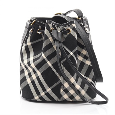 BURBERRY Mini Drawstring Bucket Shoulder Crossbody Bag 8095057 canvas leather