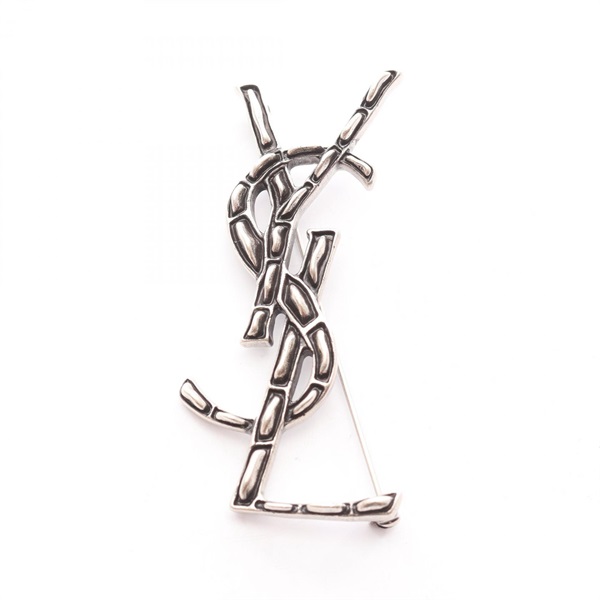 SAINT LAURENT PARIS OPYUM Cassandra Brooch pin Stainless Steel Used Women