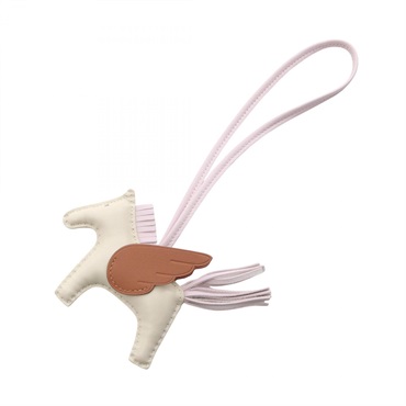 HERMES Rodeo Pegasus PM bag charm U Agneau milo Swift leather Beige Pink Brown