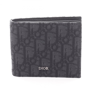 Dior Oblique jacquard Bi-fold wallet 2OBBC027YSE_H03E canvas leather Black Used