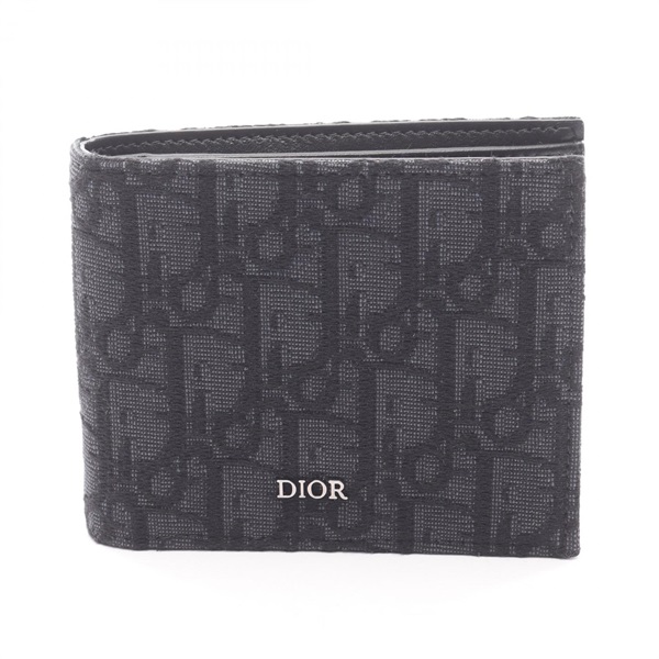 Dior Oblique jacquard Bi-fold wallet 2OBBC027YSE_H03E canvas leather Black Used