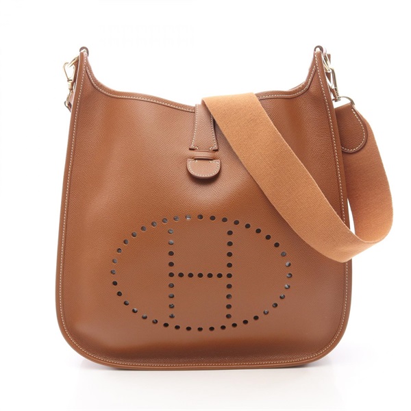 HERMES Evelyne I GM Shoulder Bag Graine Couchevel leather Brown Gold GHW Used E