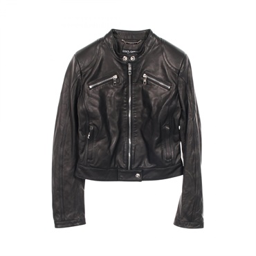DOLCE & GABBANA Riders jacket Lambskin (sheep leather) Black #38 Used Women