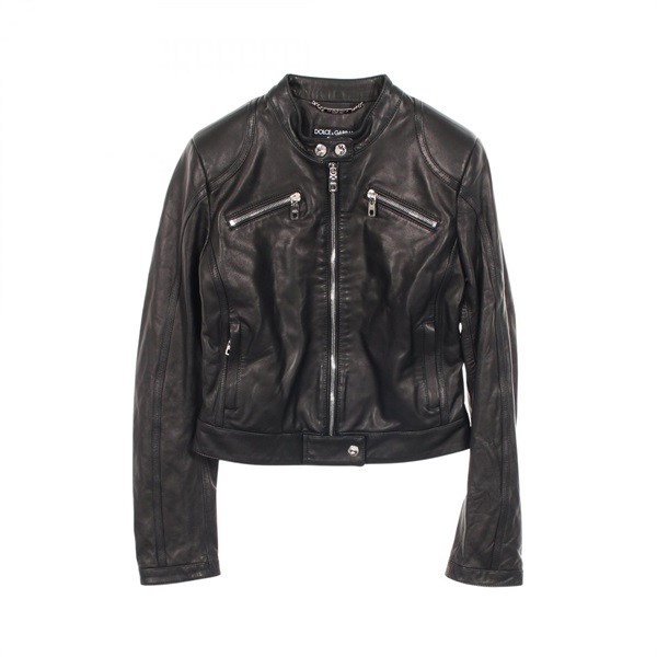DOLCE & GABBANA Riders jacket Lambskin (sheep leather) Black #38 Used Women