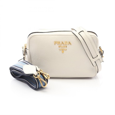 PRADA VIT DAINO Shoulder Crossbody Bag 1BH082 leather White Used Women