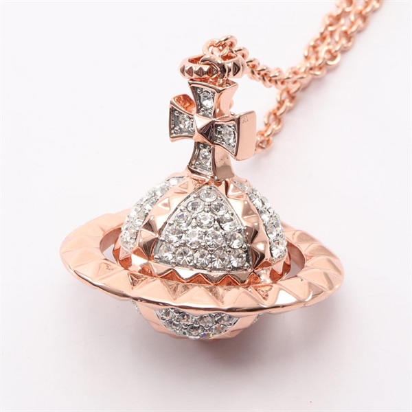 Vivienne Westwood MAYFAIR 3D LARGE ORB PENDANT Necklace Gold Plated Used women