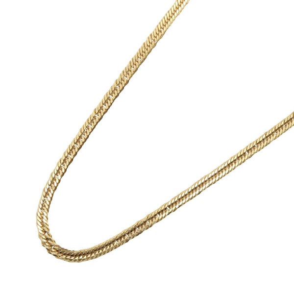 JEWELRY Single 6 side Flat link Chain Necklace 18KYG Yellow Gold Used Women