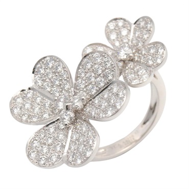 Van Cleef & Arpels Entrelles Dois Diamond Ring 18KWG White Gold Used women #52