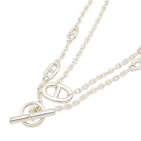 HERMES Farandole 80 Long Chain Necklace Pendant Silver 925 Used Women