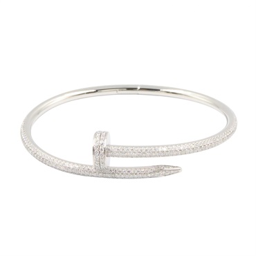CARTIER Juste un Clou Full Diamond Bracelet 18KWG White Gold Used Women