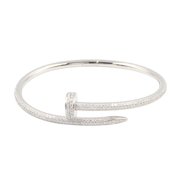 CARTIER Juste un Clou Full Diamond Bracelet 18KWG White Gold Used Women