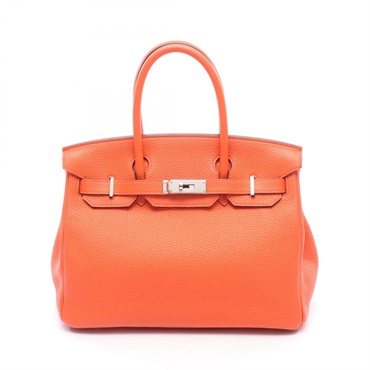 HERMES Birkin 30 Handbag T Togo leather Orange poppy Used Women SHW