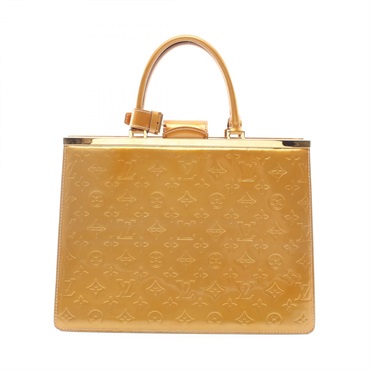 LOUIS VUITTON Deesse GM Handbag M91759 Vernis leather Beige Used Women LV