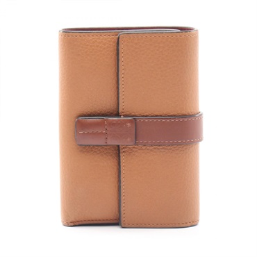LOEWE Vertical small Tri-fold wallet C660S86X01 leather Brown Used