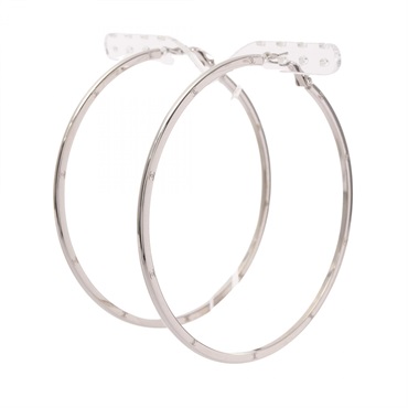 CHANEL COCO Mark Hoop Pierced earrings Stainless Steel Used Women CC