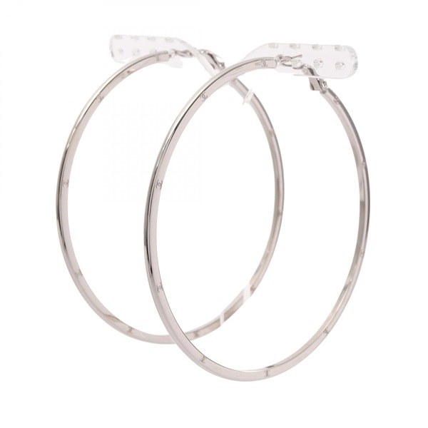 CHANEL COCO Mark Hoop Pierced earrings Stainless Steel Used Women CC