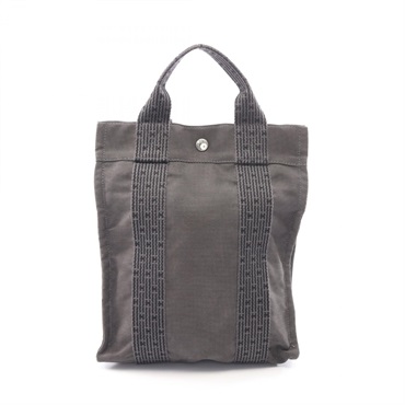 HERMES Herline Ad PM Rucksack Backpack Nylon canvas Gray Used Women SHW
