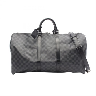 LOUIS VUITTON Keepall Bandouriere 55 travel crossbody bag N41413 Damier graphite