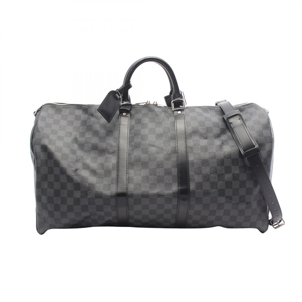 LOUIS VUITTON Keepall Bandouriere 55 travel crossbody bag N41413 Damier graphite