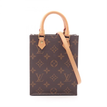 LOUIS VUITTON Petite Sac Plat Shoulder Handbag M69442 Monogram canvas Used LV