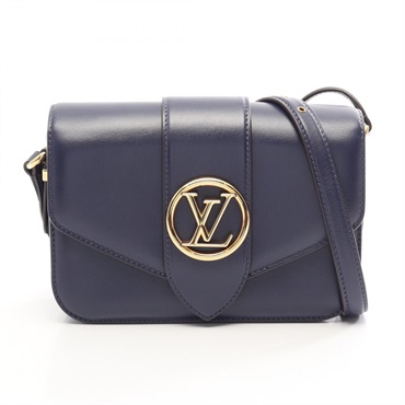 LOUIS VUITTON LV PONT 9 Shoulder Crossbody Bag M56454 leather Blue nuit Used LV