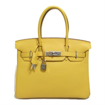 HERMES Birkin 30 Handbag Togo leather Yellow Soleil Used Women SHW M