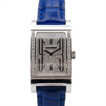 BVLGARI Rettangoro Wrist Watch RTW39G Quartz K18WG belt Croco leather Used Women