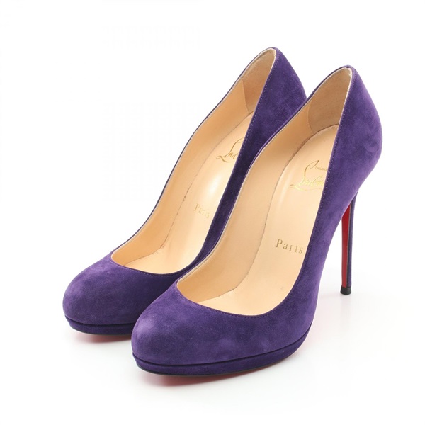 Christian Louboutin shoes heel pumps Suede Purple Used Women size 36