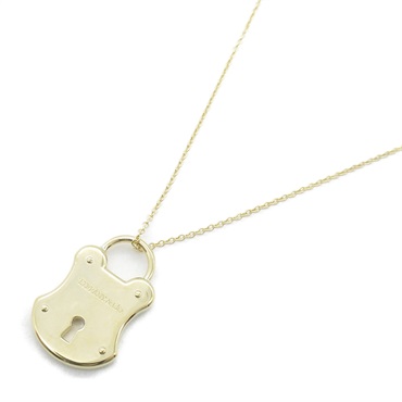 TIFFANY＆CO Lock motif Necklace Pendant 18KYG Yellow Gold Used women