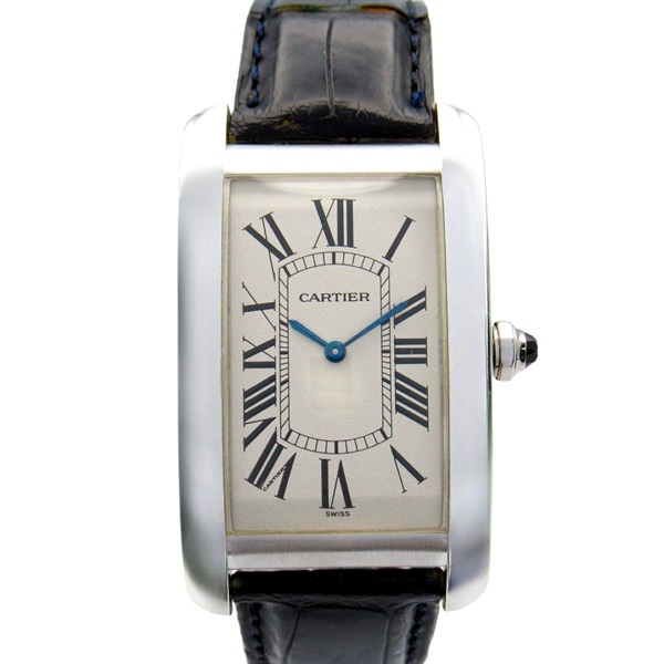 CARTIER Tank AmericanLM Wrist Watch W2601356 hand-rolled K18WG Used Women