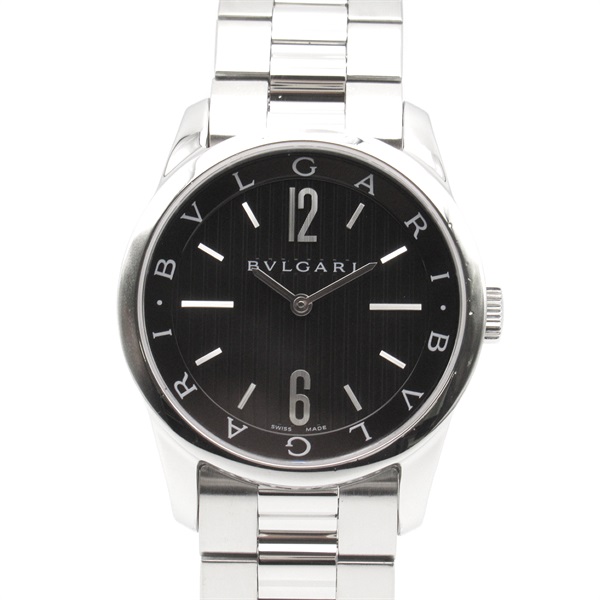 BVLGARI Solo tempo Wrist Watch ST37S Quartz Stainless Steel Used Women
