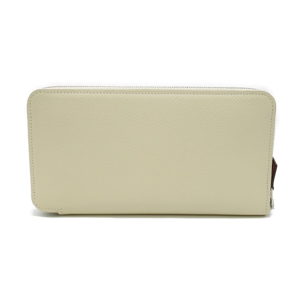 HERMES Azap Long Nata Round long wallet leather Epsom Beige Nata Used Women U