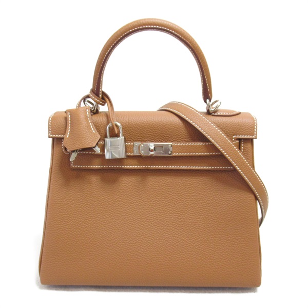 HERMES Kelly 25 2way Hand shoulder bag B Inside stitched Togo leather Gold SHW