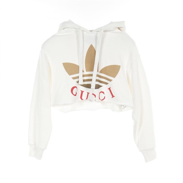 GUCCI adidas Hoodie 688197 cotton White Multicolor Used Women #XS