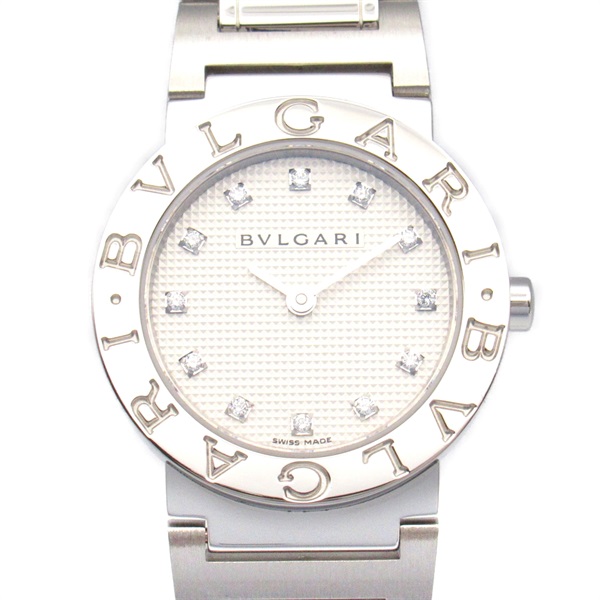 BVLGARI Bulgari 12P Diamond Wrist Watch BB26WSS/12N Quartz SS Used Women
