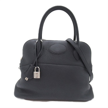 HERMES Bolide 31 Hand bag A Taurillon Clemence Calfskin Black SHW Used