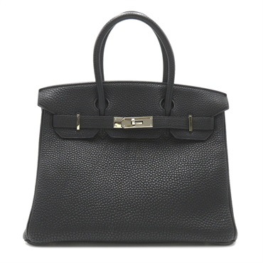 HERMES Birkin 30 Hand bag F Togo leather Black SHW Used