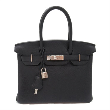 HERMES Birkin 30 Black hand bag U Togo leather Black SHW Used