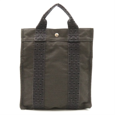 HERMES Herline a dos PM Backpack tote bag canvas Gray SHW Used